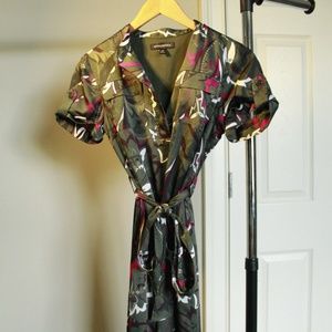 BANANA REPUBLIC Satin Button Up Mini Dress